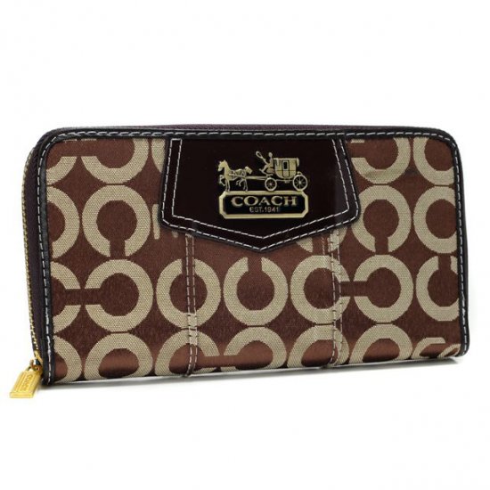 Coach In Signature Large Coffee Wallets AXM | Coach Outlet Canada
